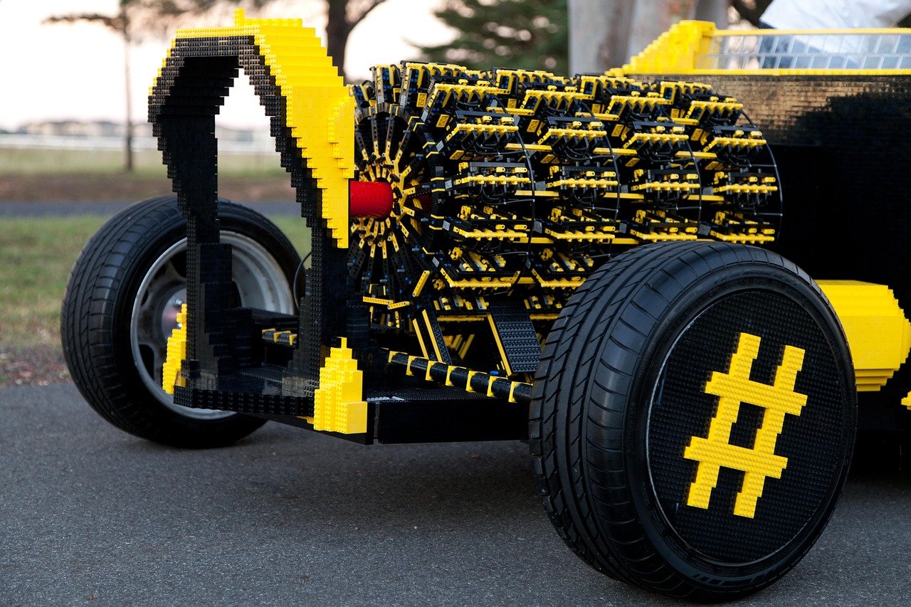 lego, car, lego car, powered by air, brick, toy, child, block, car wallpapers, plastic, construction, auto, build, model, fun, play, yellow, black, hash tag, design, happy